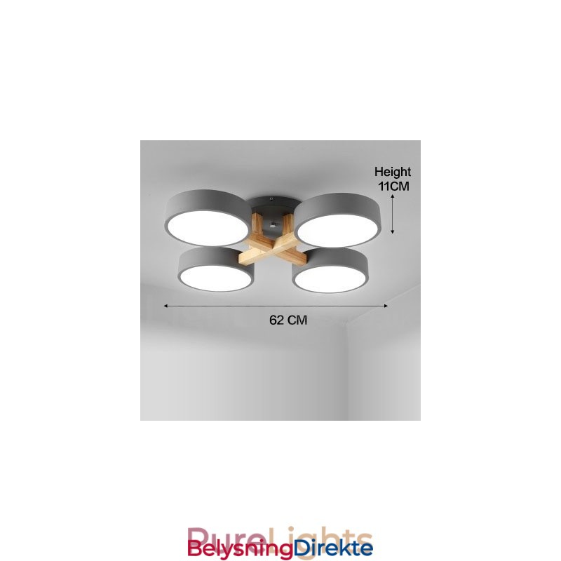 Trelysekrone Moderne Samtidskunst Nordisk Stil Innfelt Taklampe Med Akrylskjerm