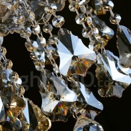 6 Lys Retro Konjakkfarget K9 Krystall Moderne Lysekrone