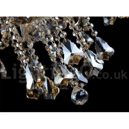 6 Lys Retro Konjakkfarget K9 Krystall Moderne Lysekrone