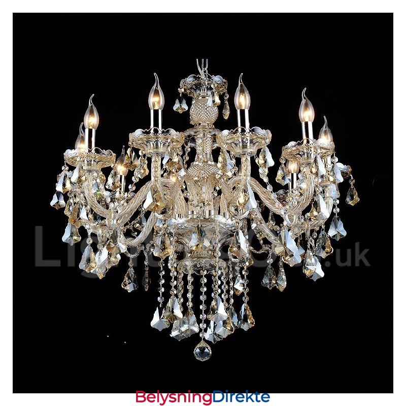 Retro Cognac-Farget K9 Krystall Moderne Lysekrone