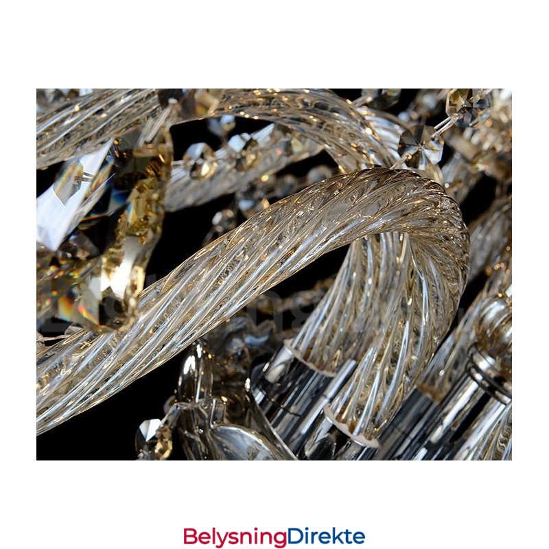 12 Lys Retro Konjakkfarget K9 Krystall Moderne Lysekrone