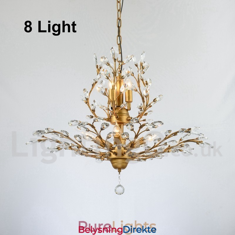 Krystalljernslysekrone Med Moderne Krystallbelysning