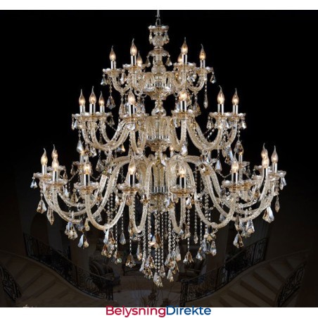 Ekstra Stor 3-Etasjes Retro Konjakkfarget K9 Krystall Moderne Luksuriøs Lysekrone