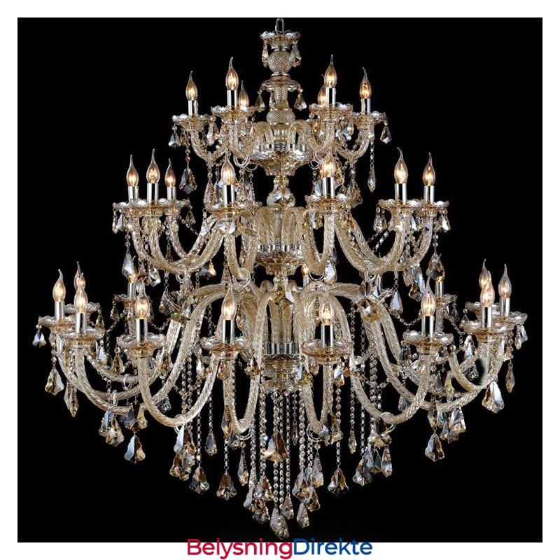 Ekstra Stor 3-Etasjes Retro Konjakkfarget K9 Krystall Moderne Luksuriøs Lysekrone