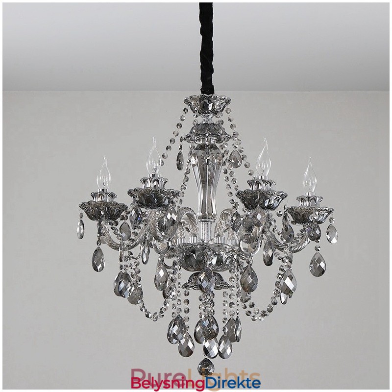 Lys Retro Grå Farge K9 Krystalllys Stor Lysekrone