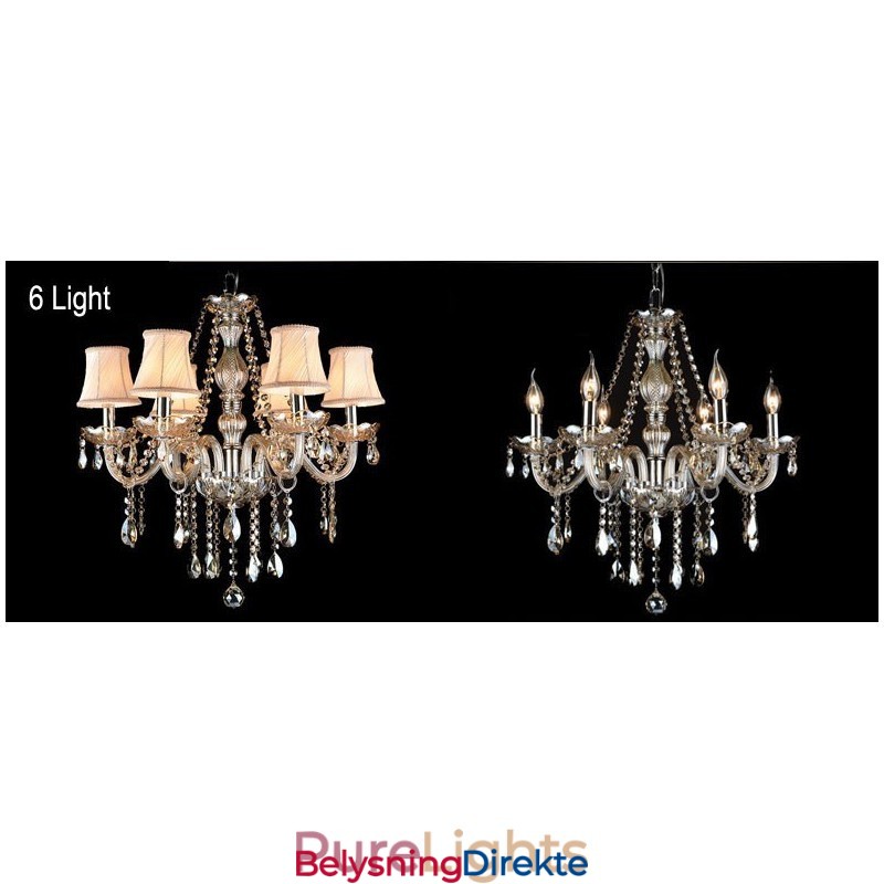 Cognacfarget Lys, Stor K9 Krystalllysekrone Med Skjermer