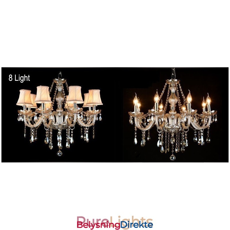 Cognacfarget Lys, Stor K9 Krystalllysekrone Med Skjermer