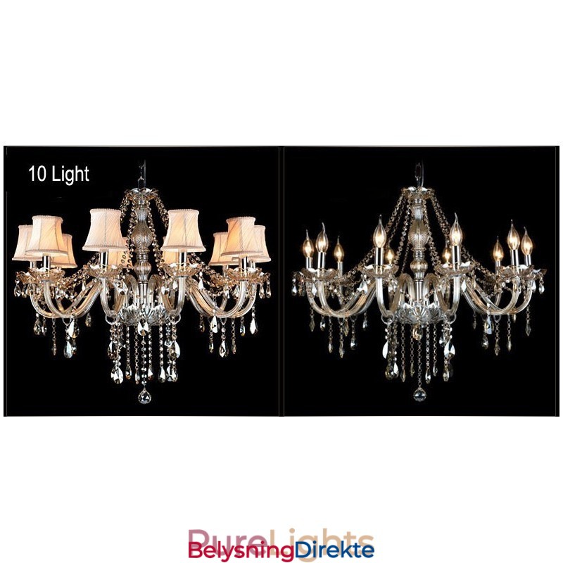 Cognacfarget Lys, Stor K9 Krystalllysekrone Med Skjermer