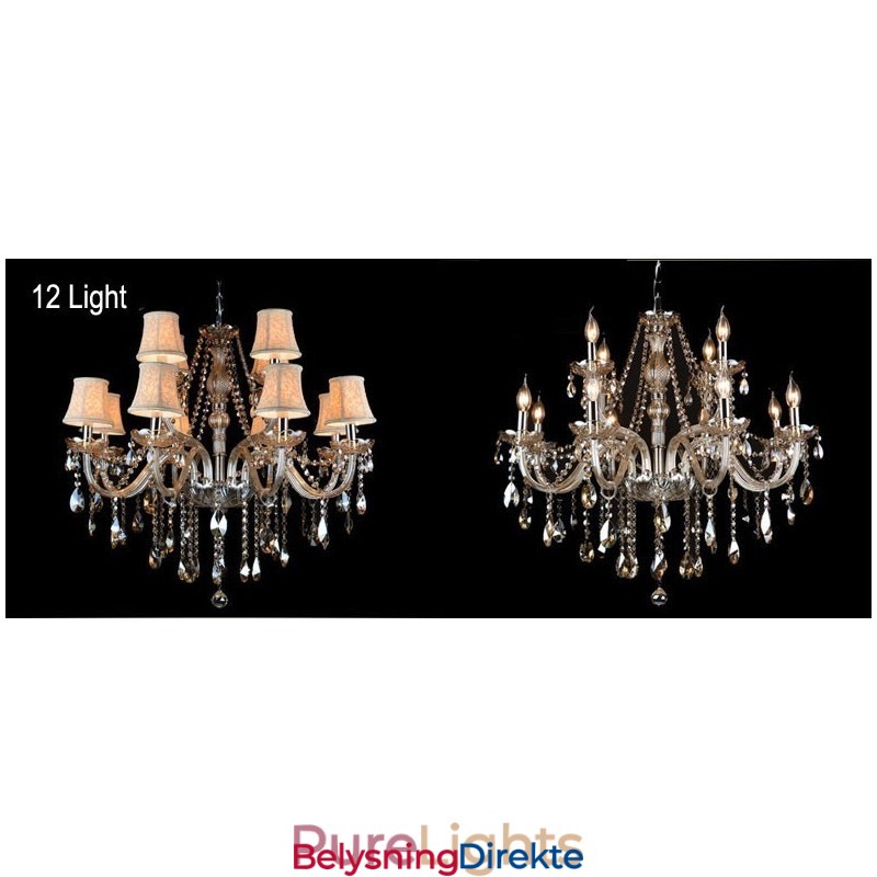 Cognacfarget Lys, Stor K9 Krystalllysekrone Med Skjermer