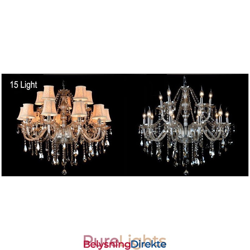 Cognacfarget Lys, Stor K9 Krystalllysekrone Med Skjermer