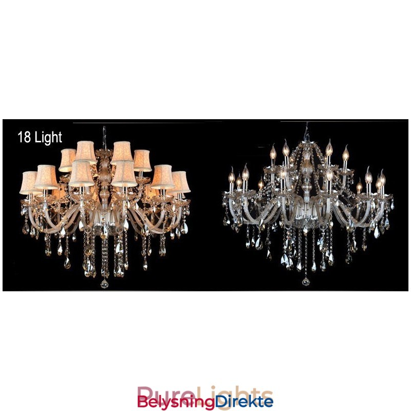 Cognacfarget Lys, Stor K9 Krystalllysekrone Med Skjermer