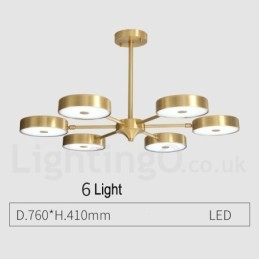 Roterbar Lysekrone I Ren Messing Med Rustikk Lodge Og Akrylskjermer