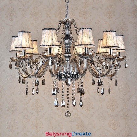 Stor Gråfarget K9 Krystalllysekrone Med Skjermer