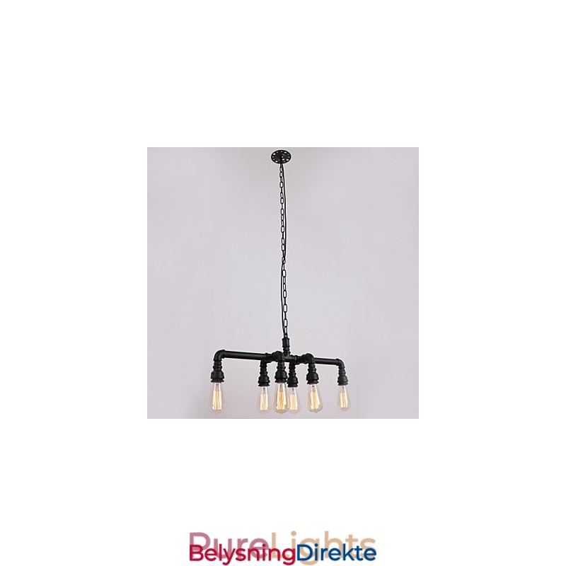 Vannrør Retrobelagt Pendellampe Med 6 Lys Maleri