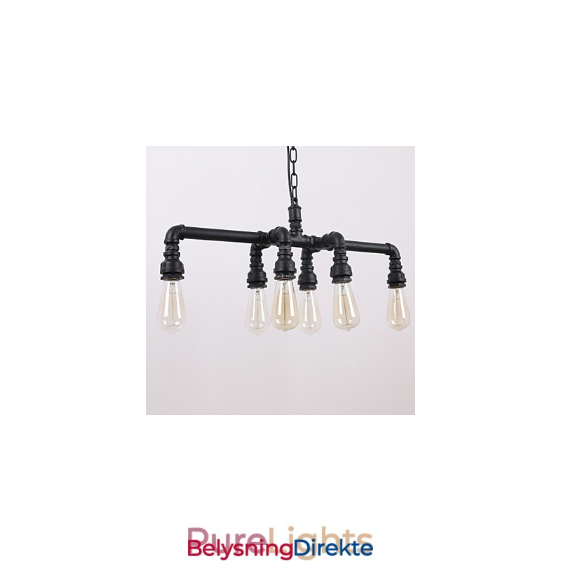 Vannrør Retrobelagt Pendellampe Med 6 Lys Maleri