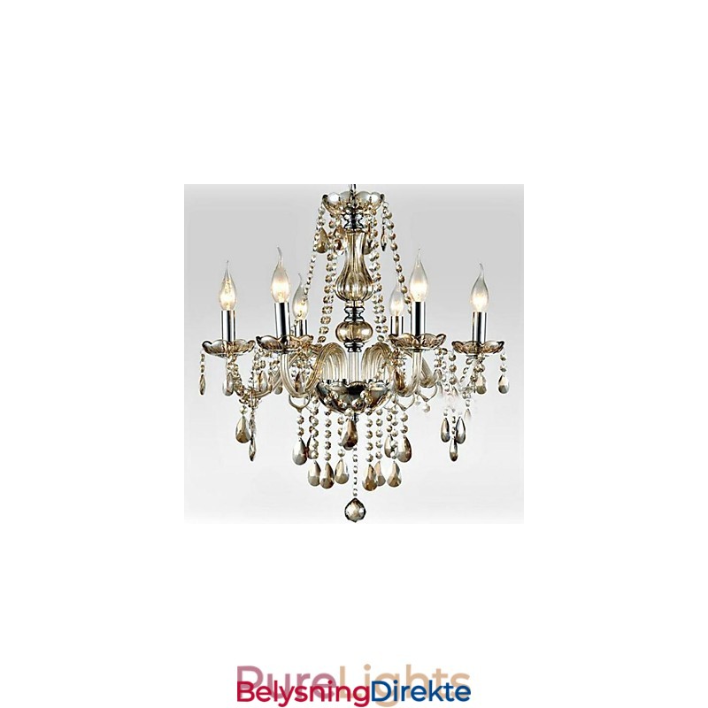 6 Lys I Palassstil Med Glasslysekrone Og Stearinlyspære