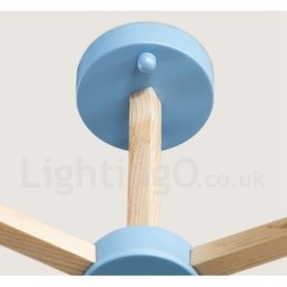 Tre Nordisk Moderne Magisk Bønne Molekylær Lysekrone I Tre Med Glassskjermer