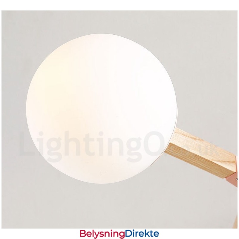 Tre Nordisk Moderne Magisk Bønne Molekylær Lysekrone I Tre Med Glassskjermer