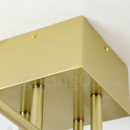 Rustikk Lysekrone I Rustfritt Stål Med 8 Lys Og Klare Eller Blå Glassskjermer