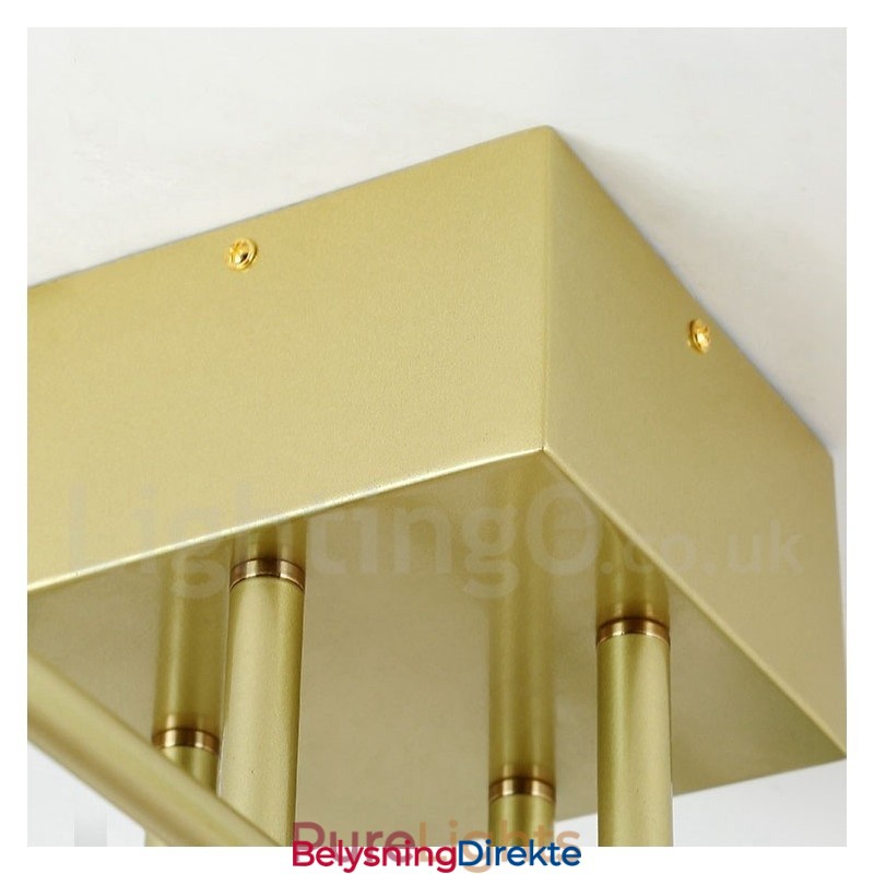 Rustikk Lysekrone I Rustfritt Stål Med 8 Lys Og Klare Eller Blå Glassskjermer