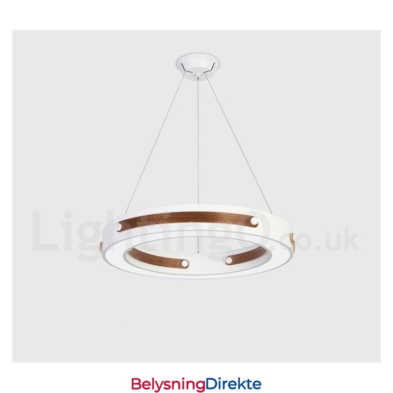 Moderne Og Moderne Pendellampe I Flere Trefarger Med Akrylskjerm