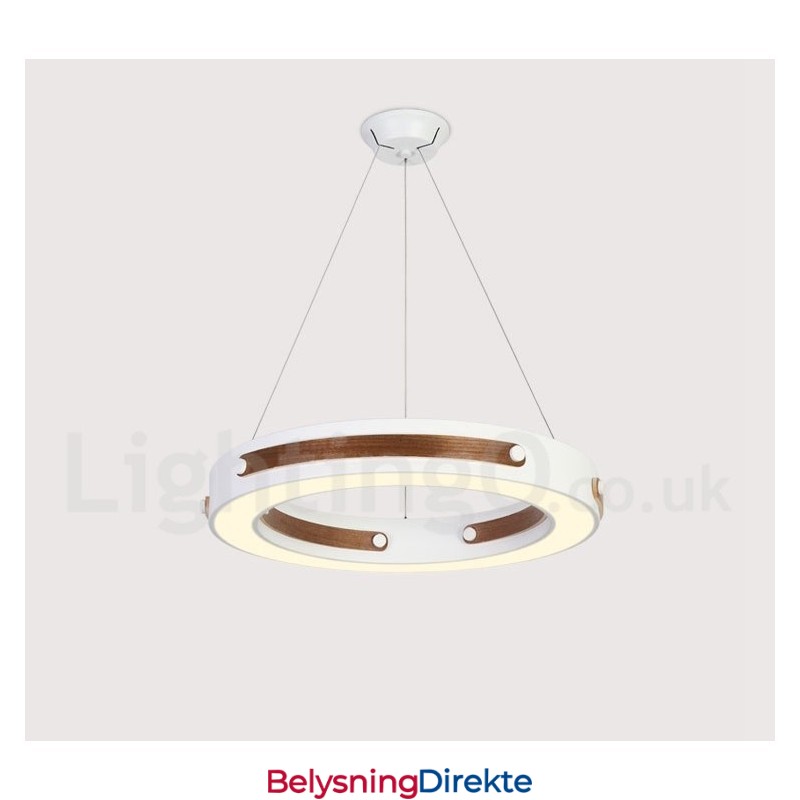 Moderne Og Moderne Pendellampe I Flere Trefarger Med Akrylskjerm