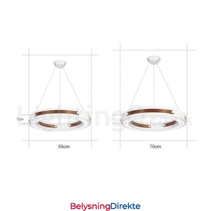 Moderne Og Moderne Pendellampe I Flere Trefarger Med Akrylskjerm