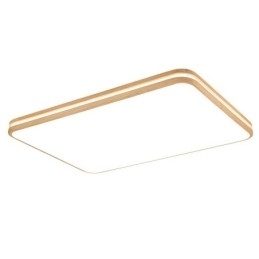 Dimmbar Rektangulær Trelampe Med Linse, Moderne, Samtidskunstnerisk Nordisk Stil, Innfelt Taklampe I Tre Med Akrylskjerm Og Fjernkontroll, Kan Også Brukes Som Vegglampe