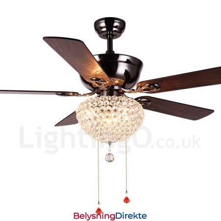 132 Cm (52") Amerikansk Stil Retro Takvifte I Tre Med Fjernkontroll Og Krystallskjerm, Lydløs Motor I Rent Kobber