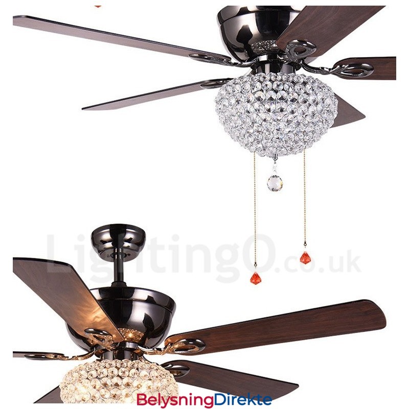 132 Cm (52") Amerikansk Stil Retro Takvifte I Tre Med Fjernkontroll Og Krystallskjerm, Lydløs Motor I Rent Kobber