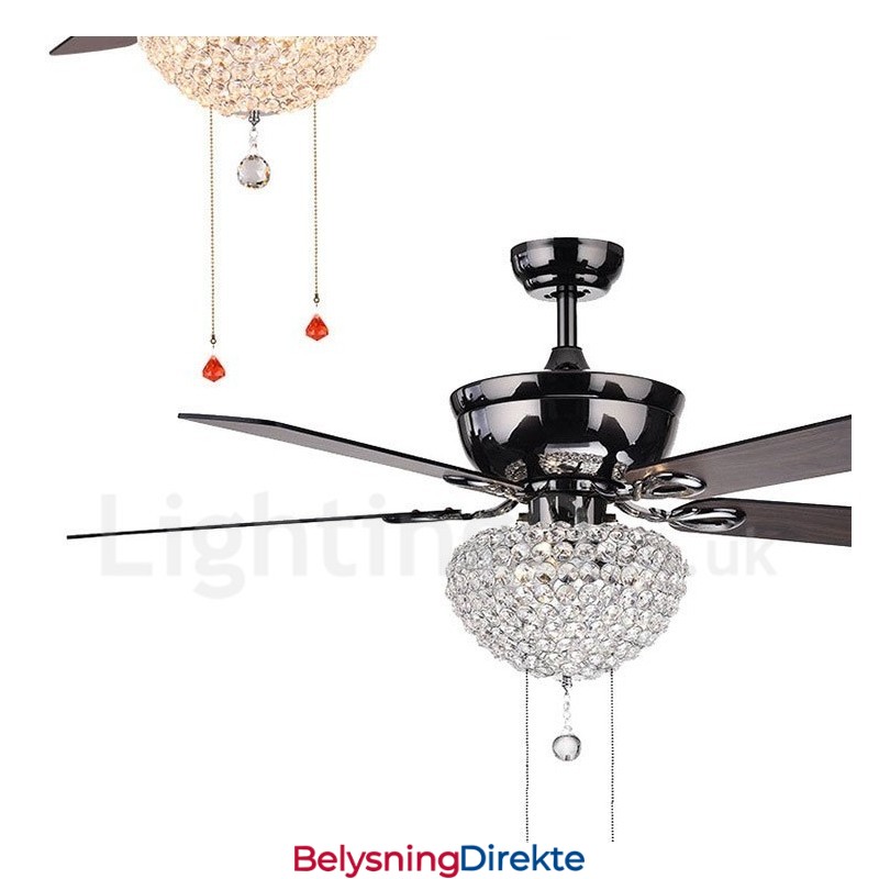 132 Cm (52") Amerikansk Stil Retro Takvifte I Tre Med Fjernkontroll Og Krystallskjerm, Lydløs Motor I Rent Kobber