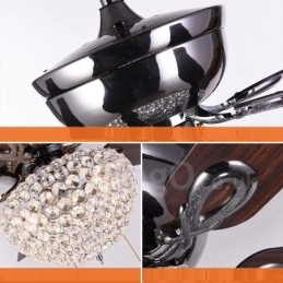 132 Cm (52") Amerikansk Stil Retro Takvifte I Tre Med Fjernkontroll Og Krystallskjerm, Lydløs Motor I Rent Kobber