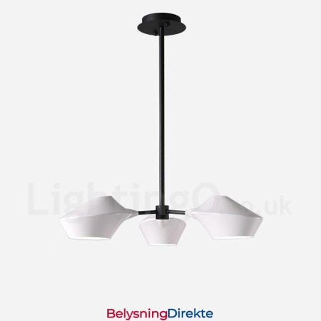 Lineær Retro Lysekrone Med 3 Lys Med Akrylskjermer, Utendørs, Garasje