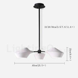 Lineær Retro Lysekrone Med 3 Lys Med Akrylskjermer, Utendørs, Garasje