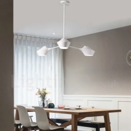 Lineær Retro Lysekrone Med 3 Lys Med Akrylskjermer, Utendørs, Garasje