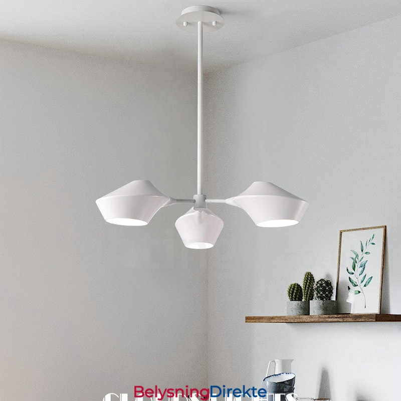 Lineær Retro Lysekrone Med 3 Lys Med Akrylskjermer, Utendørs, Garasje