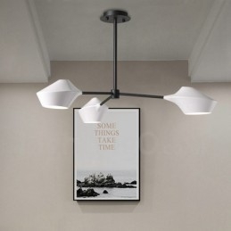 Lineær Retro Lysekrone Med 3 Lys Med Akrylskjermer, Utendørs, Garasje