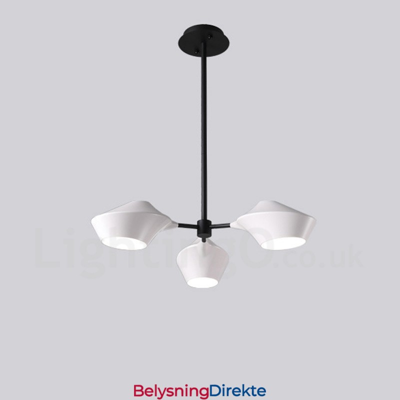 Lineær Retro Lysekrone Med 3 Lys Med Akrylskjermer, Utendørs, Garasje