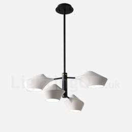 To-Etasjes Lineær Retro Lysekrone Med 4 Lys Med Akrylskjermer Utendørs Garasje