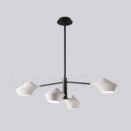 To-Etasjes Lineær Retro Lysekrone Med 4 Lys Med Akrylskjermer Utendørs Garasje