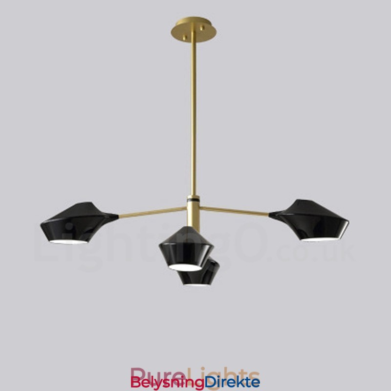 To-Etasjes Lineær Retro Lysekrone Med 4 Lys Med Akrylskjermer Utendørs Garasje