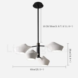 To-Etasjes Lineær Retro Lysekrone Med 4 Lys Med Akrylskjermer Utendørs Garasje