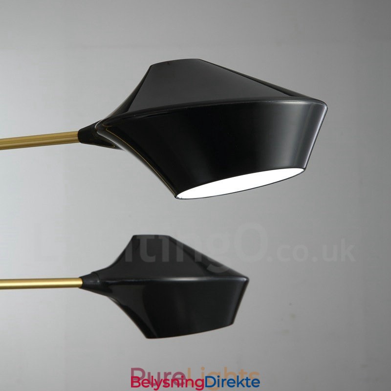 To-Etasjes Lineær Retro Lysekrone Med 4 Lys Med Akrylskjermer Utendørs Garasje