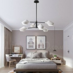 2-Etasjes Flerfarget Lineær Retro Lysekrone 6 Lys Med Akrylskjermer Utendørs Garasje