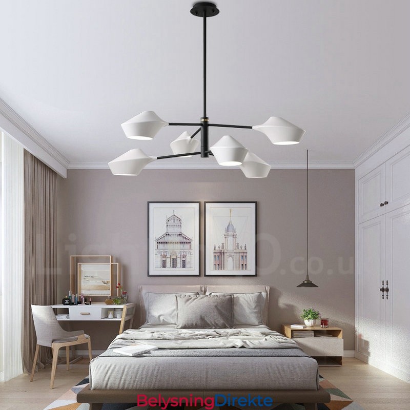 2-Etasjes Flerfarget Lineær Retro Lysekrone 6 Lys Med Akrylskjermer Utendørs Garasje