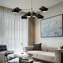 2-Etasjes Flerfarget Lineær Retro Lysekrone 6 Lys Med Akrylskjermer Utendørs Garasje