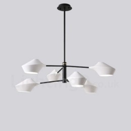 2-Etasjes Flerfarget Lineær Retro Lysekrone 6 Lys Med Akrylskjermer Utendørs Garasje