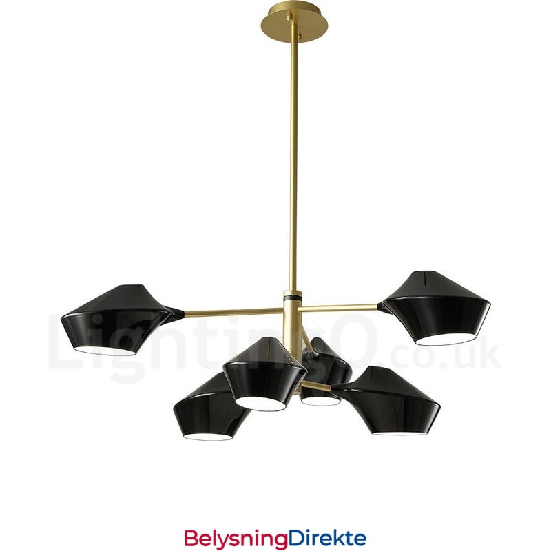 2-Etasjes Flerfarget Lineær Retro Lysekrone 6 Lys Med Akrylskjermer Utendørs Garasje