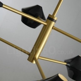 2-Etasjes Flerfarget Lineær Retro Lysekrone 6 Lys Med Akrylskjermer Utendørs Garasje