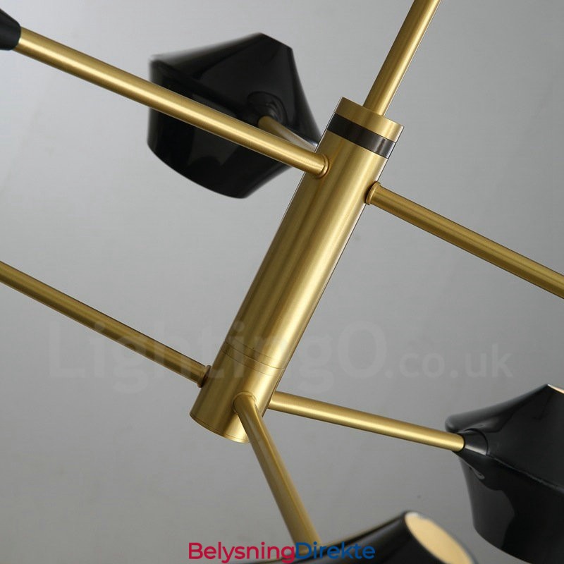 2-Etasjes Flerfarget Lineær Retro Lysekrone 6 Lys Med Akrylskjermer Utendørs Garasje